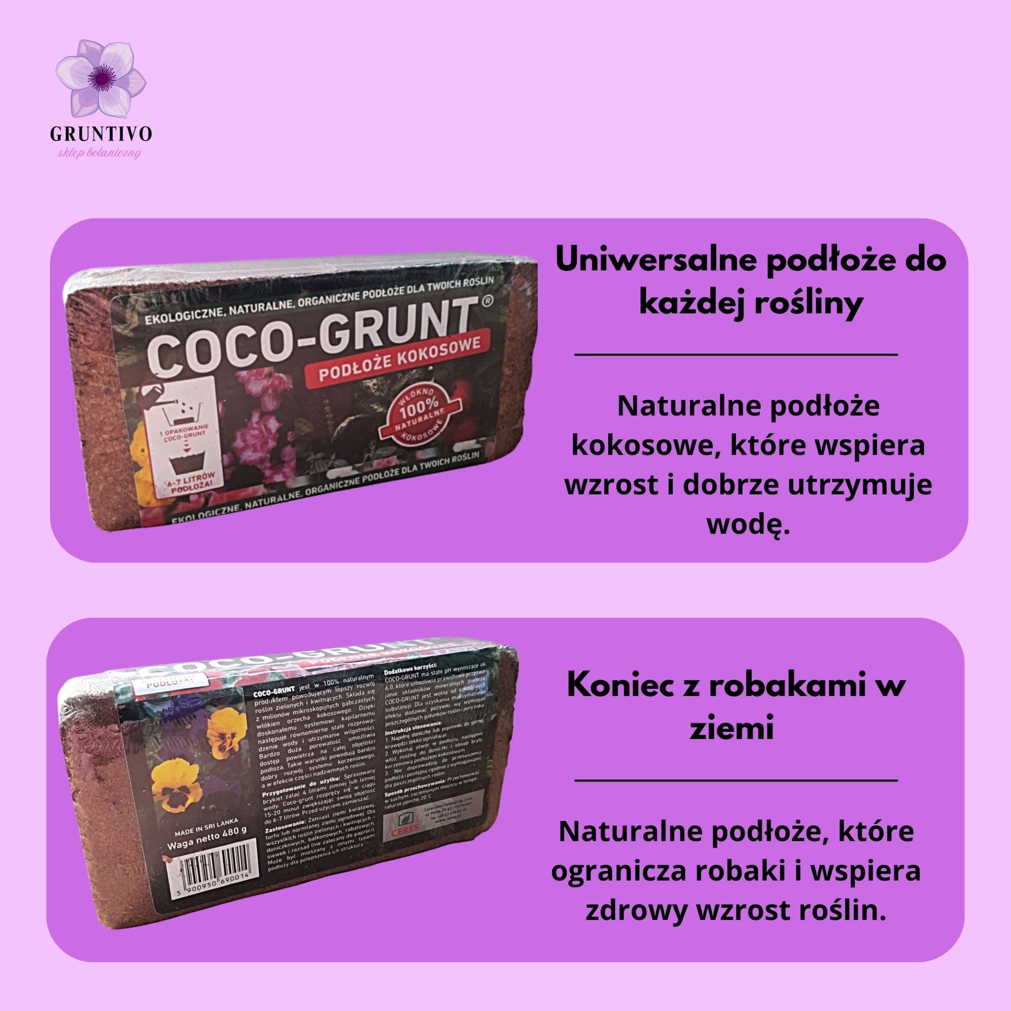 GRUNTIVO COCO - Ziemia kokosowa dla lepszego wzrostu roślin